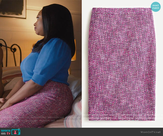 No. 2 Pencil Skirt in Autumn Tweed by J. Crew worn by Jill (Naturi Naughton) on Queens