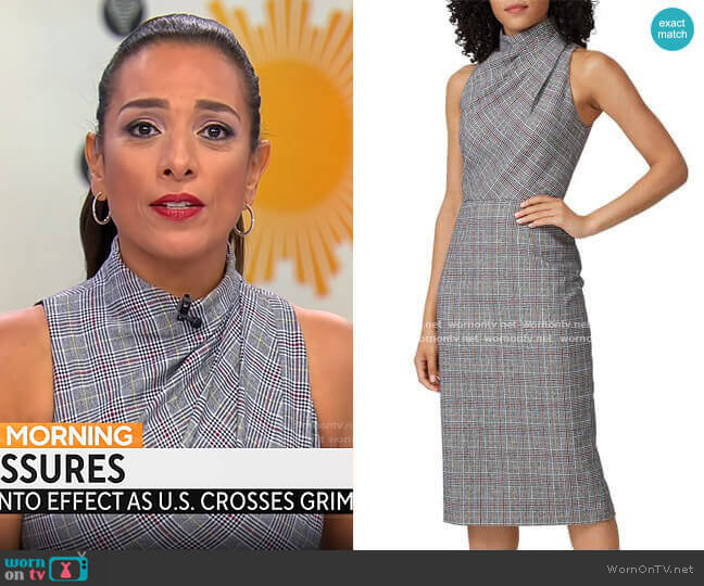 Jay Godfrey Newton Sheath Dress worn by Michelle Miller on CBS Mornings