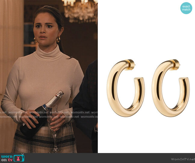 Mini Samira Hoops by Jennifer Fisher worn by Mabel Mora (Selena Gomez) on Only Murders in the Building