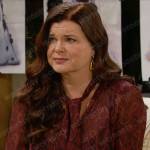 Katie’s red paisley tie neck blouse on The Bold and the Beautiful