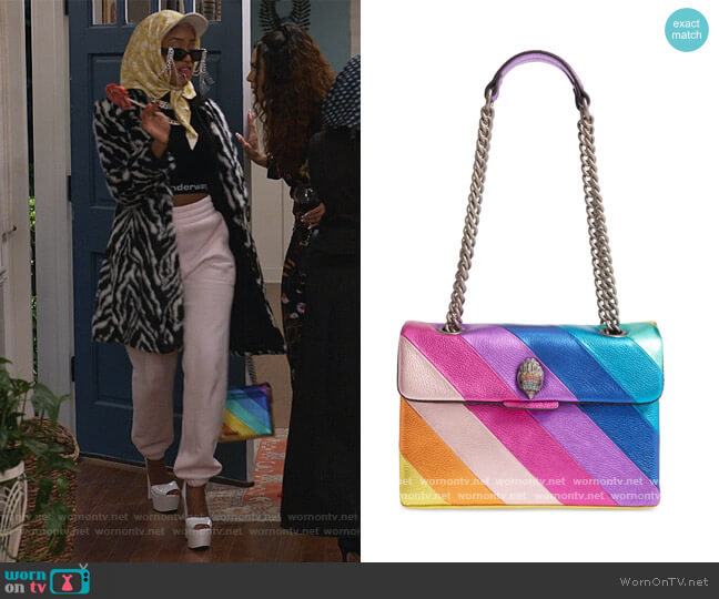 WornOnTV: Lauren's rainbow stripe shoulder bag on Queens, Pepi Sonuga