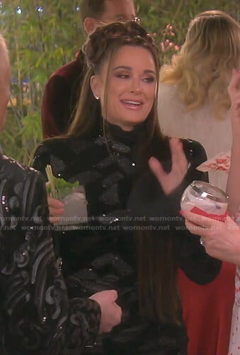 Kyle's black sequin mini dress on The Real Housewives of Beverly Hills