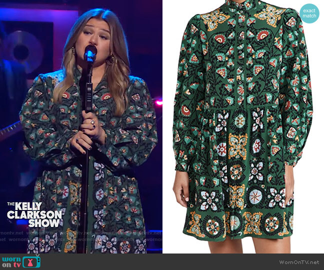 WornOnTV: Kelly’s green floral print shirt dress on The Kelly Clarkson ...