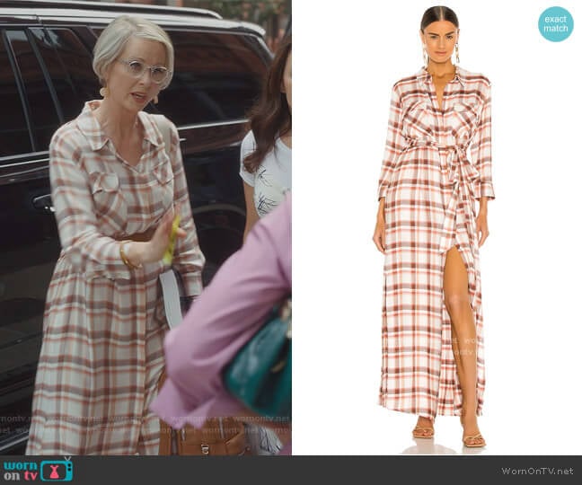 L'Agence Cameron Shirtdress worn by Miranda Hobbs (Cynthia Nixon) on And Just Like That