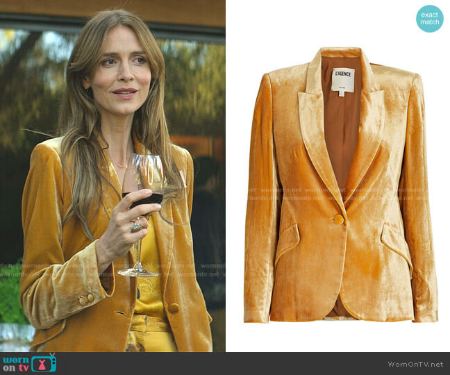 Chamberlain Velvet Blazer by L'Agence worn by Saffron Burrows on You