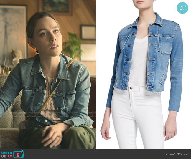 Janelle Slim Raw-Edge Jacket by L'Agence worn by Love Quinn (Victoria Pedretti) on You