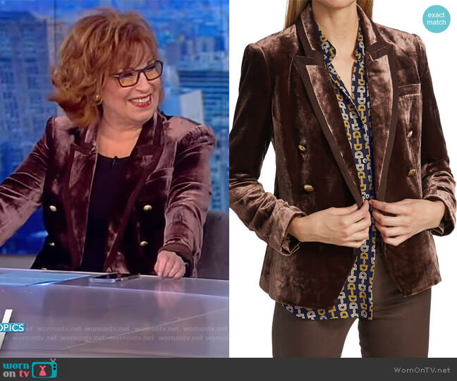 Kenzie Velvet Double Breasted Blazer by L'Agence worn by Joy Behar on The View