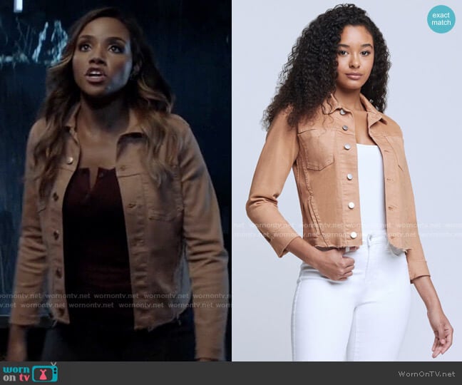 L'Agence Janelle Jacket in Dark Camel worn by Sophie Moore (Meagan Tandy) on Batwoman