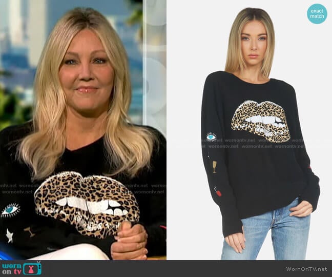 WornOnTV: Heather Locklear’s black leopard lip print sweater on Good ...