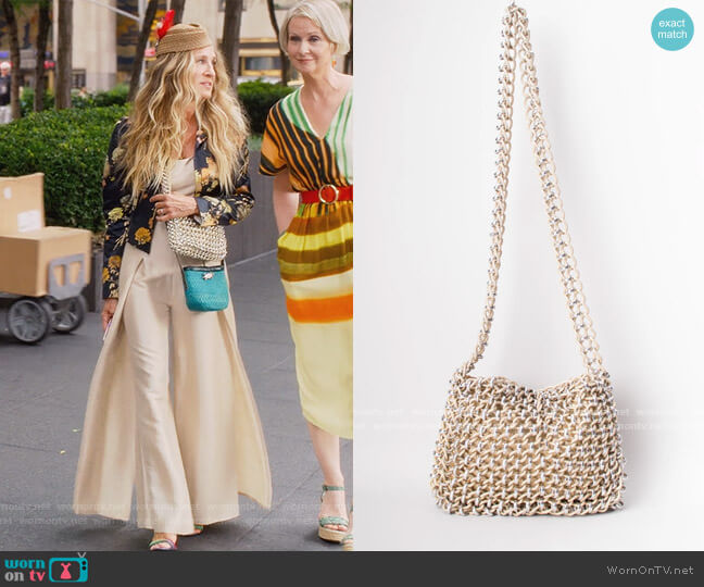 WornOnTV: Carrie's metallic checkerboard print dress on And Just Like That, Sarah Jessica Parker