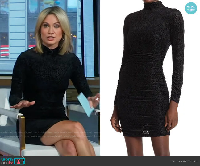 Wylie Leopard Burnout Velvet Mini Dress by Likely worn by Amy Robach on Good Morning America