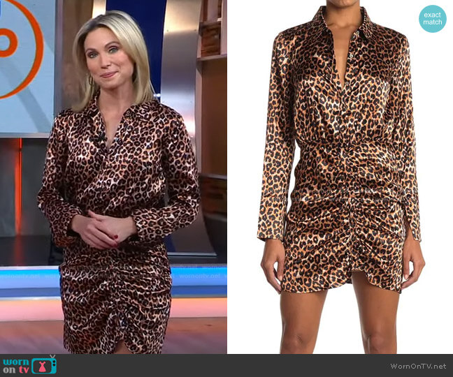 WornOnTV: Amy’s leopard ruched dress on Good Morning America | Amy ...