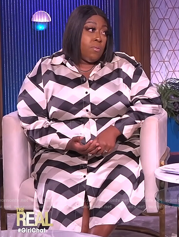 Loni’s chevron print shirtdress on The Real