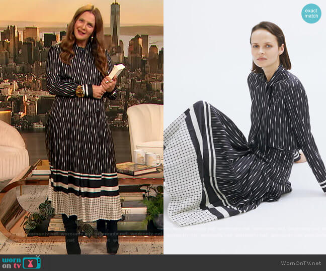 Shania Galleria Shirt and Skirt by Loro Piana worn by Drew Barrymore on The Drew Barrymore Show
