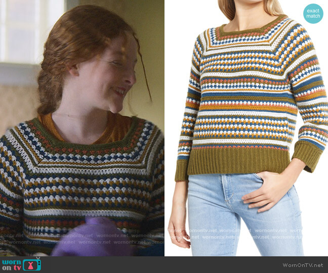 Beechwood Square neck Sweater by Madewell worn by Mallory Pike (Vivian Watson) on The Baby-Sitters Club