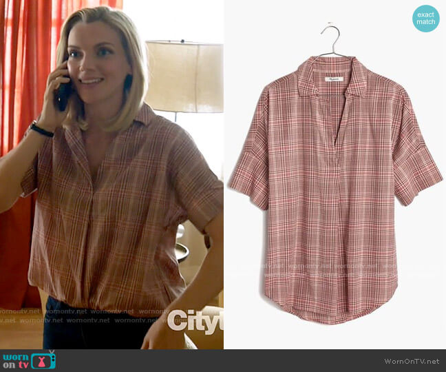 Madewell Courier Button-back Shirt in Hartley Plaid worn by Sylvie Brett (Kara Killmer) on Chicago Fire