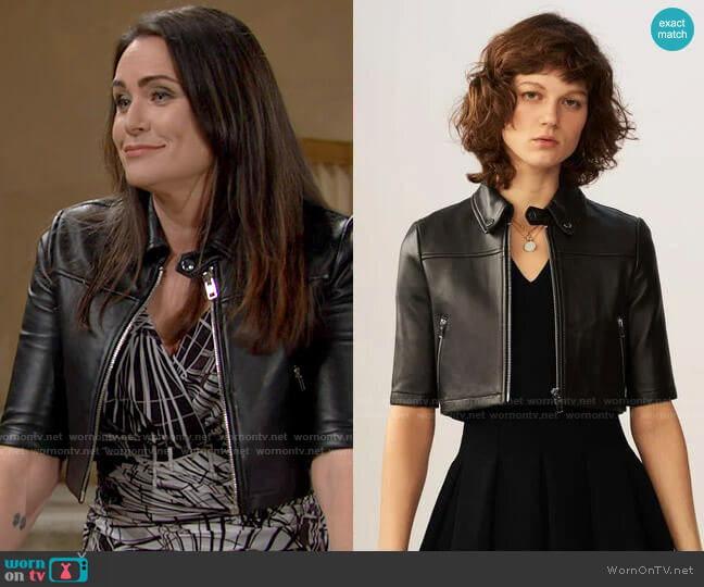 Maje Brittany Jacket worn by Quinn Fuller (Rena Sofer) on The Bold and the Beautiful