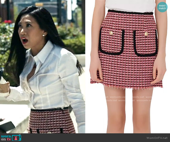 Maje Jenalt Skirt worn by Melody Bayani (Liza Lapira) on The Equalizer