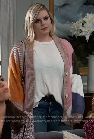 Maxie’s colorblock cardigan on General Hospital