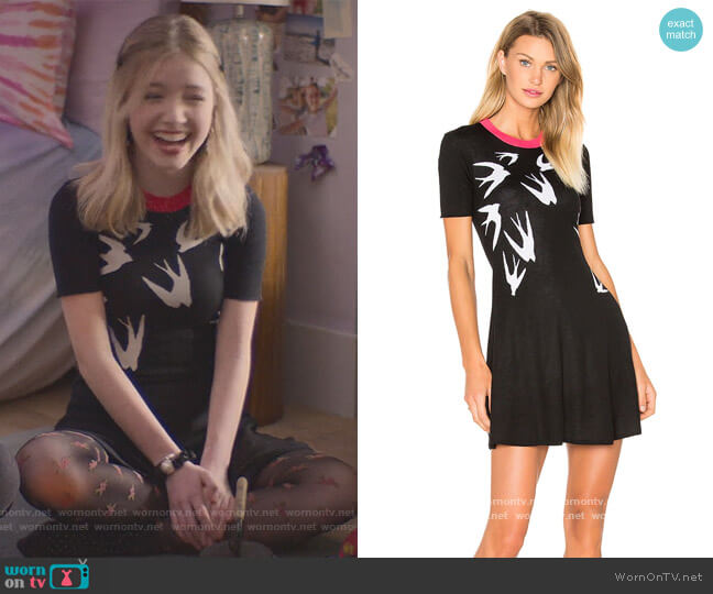 Swallow Jacq Skater Dress by Alexander McQueen worn by Stacey McGill (Shay Rudolph) on The Baby-Sitters Club