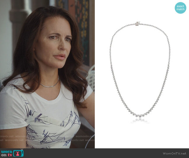 4 carat Diamond Tennis Necklace worn by Charlotte York (Kristin Davis) on And Just Like That