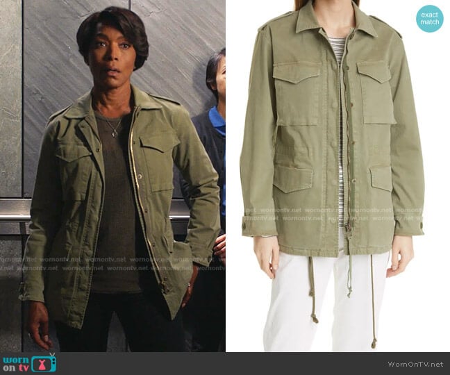 Jedd Stretch Twill Military Jacket by Nili Lotan worn by Athena Grant (Angela Bassett) on 9-1-1