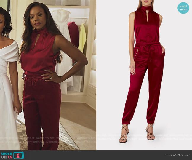 WornOnTV: Leah’s red satin keyhole top and pants on Our Kind of People ...