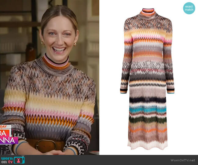 Knitted Zigzag Dress by Missoni worn by Judy Greer on Today