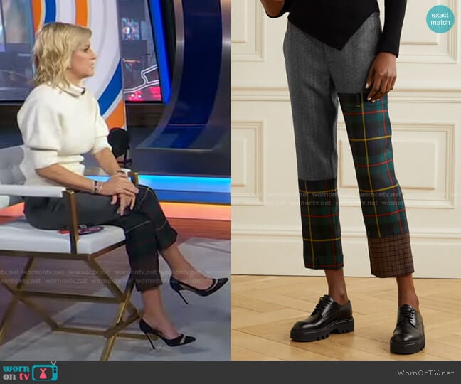 Patchwork Wool-Blend Pants by Monse worn by Dr. Jennifer Ashton on Good Morning America