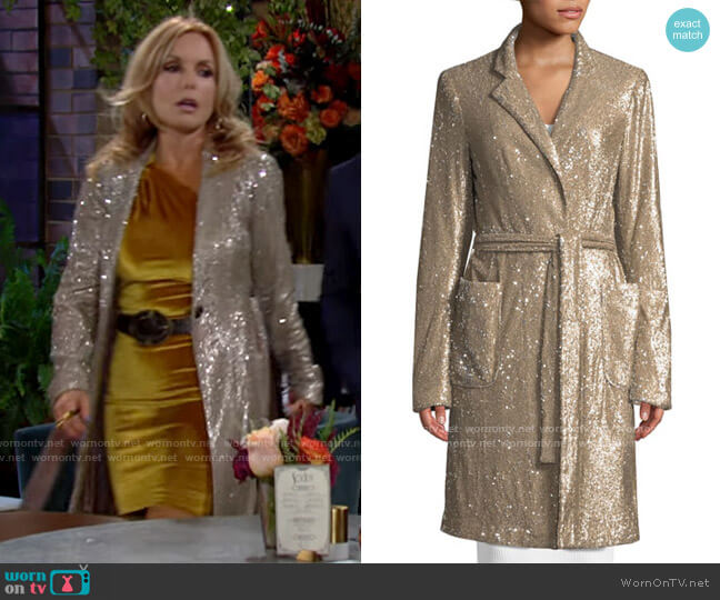 Nanette Lepore Close Up Long-Sleeve Sequin Coat worn by Lauren Fenmore (Tracey Bregman) on The Young and the Restless