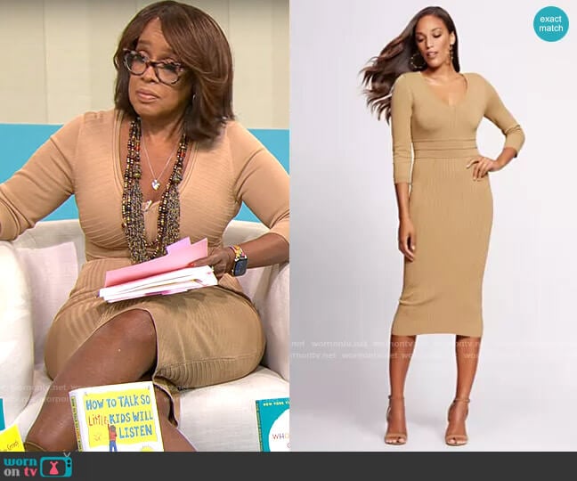 New York & Company V-Neck Sweater Dress - Gabrielle Union Collection worn by Gayle King on CBS Mornings