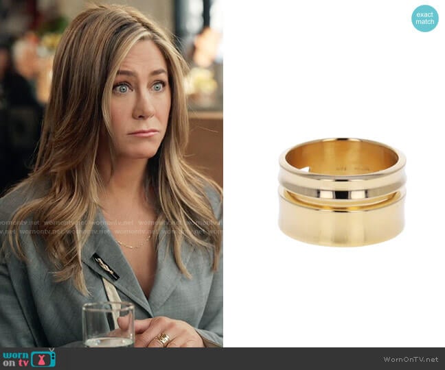 Nicole Landaw Gold Rothko Double Band worn by Alex Levy (Jennifer Aniston) on The Morning Show