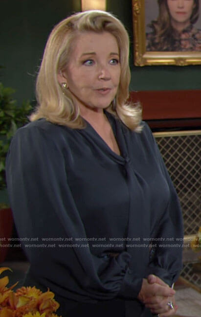 Nikki's tie neck blouse on The Young and the Restless