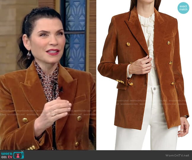 Francine Velvet Jacket by Nili Lotan worn by Julianna Margulies on Live with Kelly and Ryan