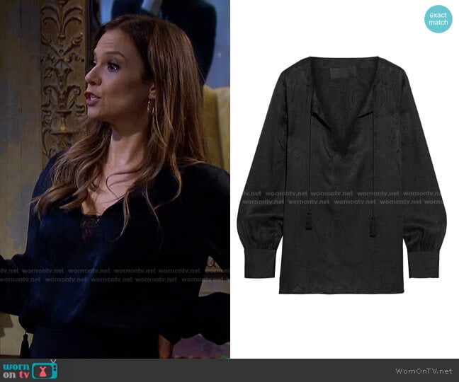 Lucena Tasseled Blouse by Nili Lotan worn by Ava Vitali (Tamara Braun ) on Days of our Lives