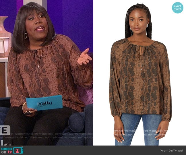 Peasant Blouse by NYDJ worn by Sheryl Underwood on The Talk