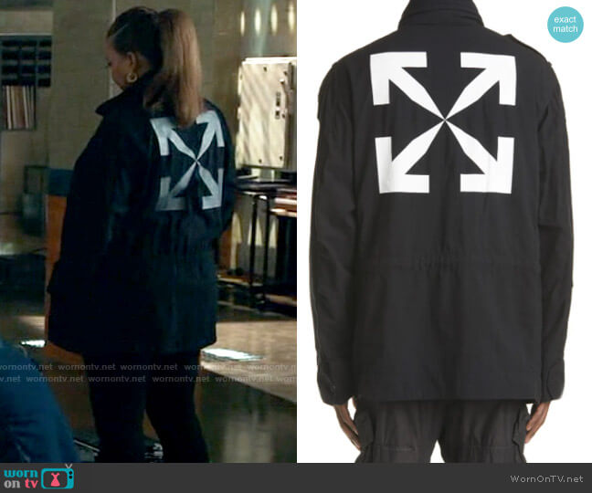 Off-White Arrow Military Field Jacket worn by Robyn McCall (Queen Latifah) on The Equalizer