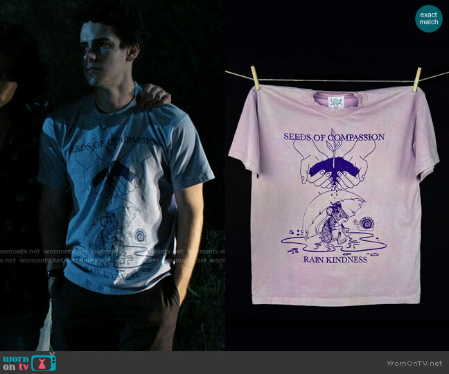 Online Ceramics Seeds of Compassion T Shirt worn by Dylan (Ezekiel Goodman) on I Know What You Did Last Summer