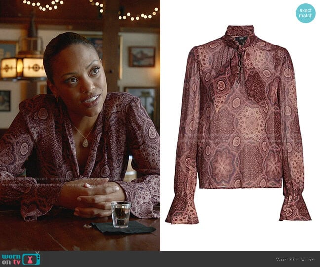 Maline Print Silk Blouse by Paige worn by Danny James (Jaime Lee Kirchner) on Bull