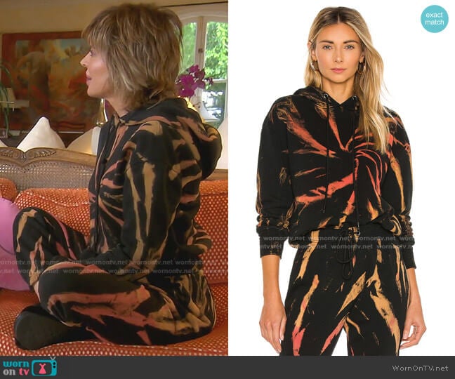 Patina Tie Dye Hoodie by Pam & Gela worn by Lisa Rinna on The Real Housewives of Beverly Hills