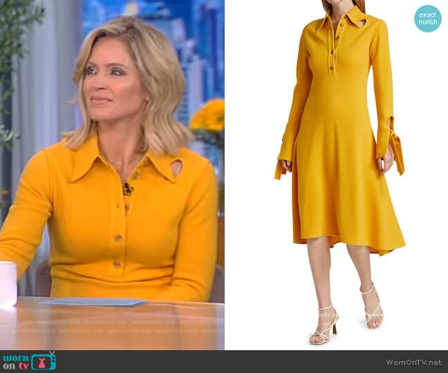 Wool Blend Flare Shirtdress by 3.1 Phillip Lim worn by Sara Haines on The View