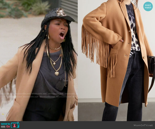 R13 Fringe Trim Wool Blend Coat worn by Pippa Pascal (Vanessa Williams) on The L Word Generation Q