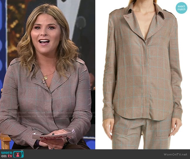 Field Plaid Blouse by Rag & Bone worn by Jenna Bush Hager on Today