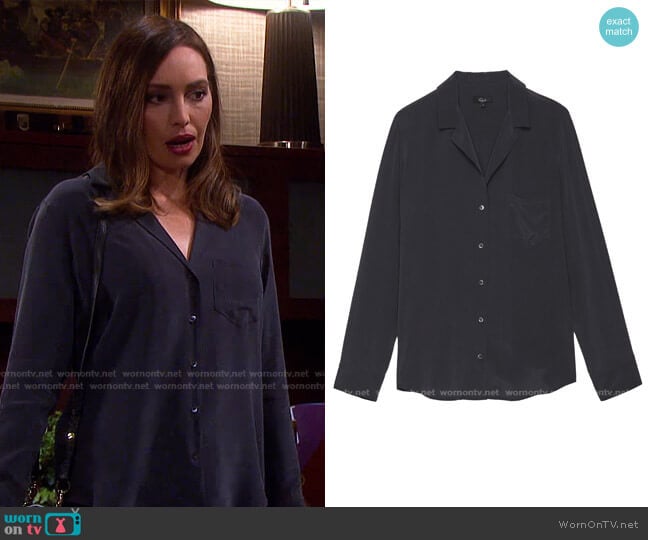 Rebel Shirt by Rails worn by Gwen Rizczech (Emily O'Brien) on Days of our Lives