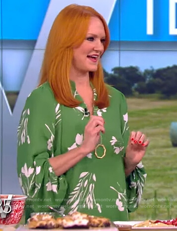 Ree Drummond’s green floral blouse on The View