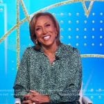 Robin’s green animal print blouse on Good Morning America