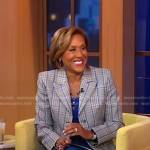 Robin’s grey and blue plaid blazer on Good Morning America