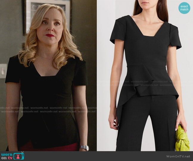 Irene Asymmetric Draped Top by Roland Mouret worn by Marissa Morgan (Geneva Carr) on Bull