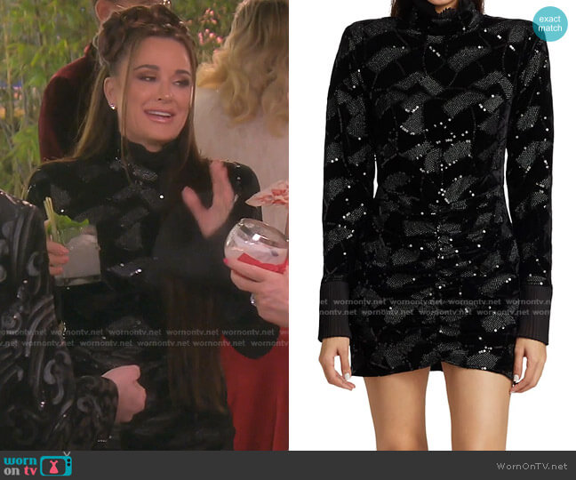 Miki Sequin Mini Dress by ROTATE Birger Christensen worn by Kyle Richards on The Real Housewives of Beverly Hills