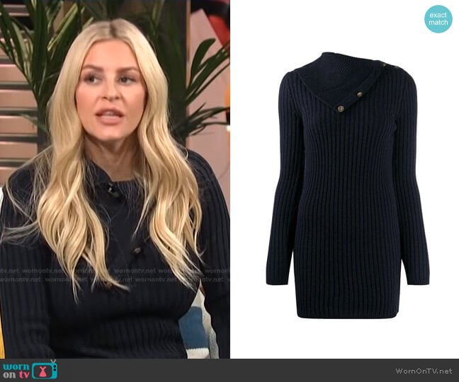 WornOnTV: Morgan’s black ribbed button detail sweater on E! News Daily ...